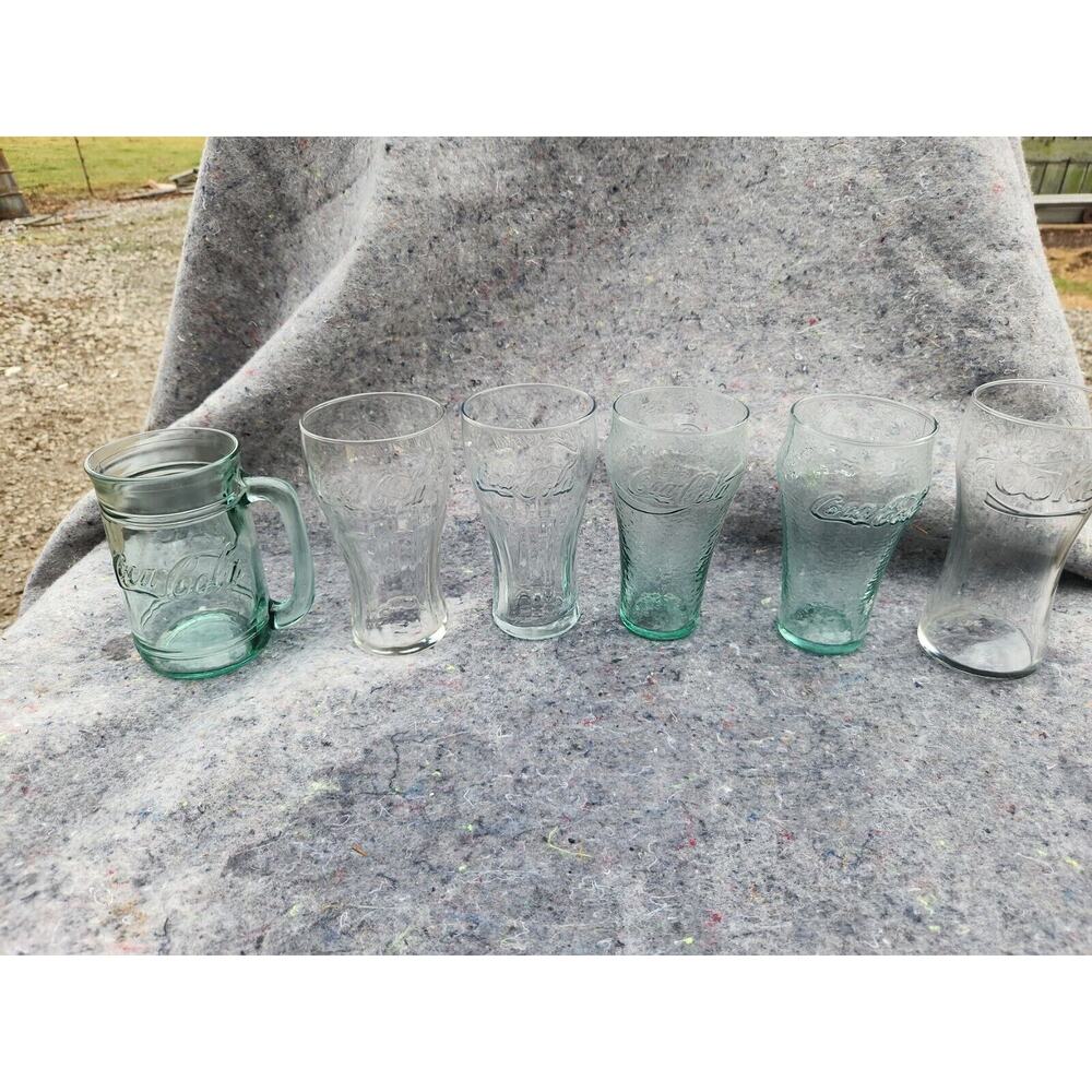 coca cola glasses lot Of 6 See Photos